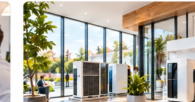 Un espace d’exposition présente des équipements pour la maison